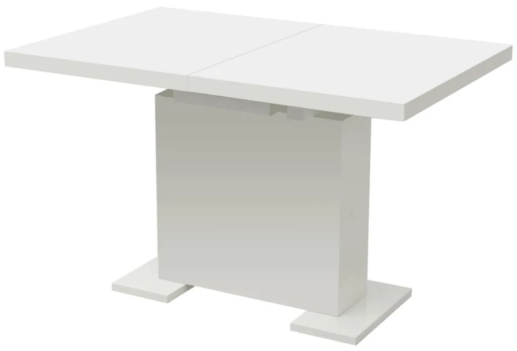 Mesa de jantar extensível, branco brilhante
