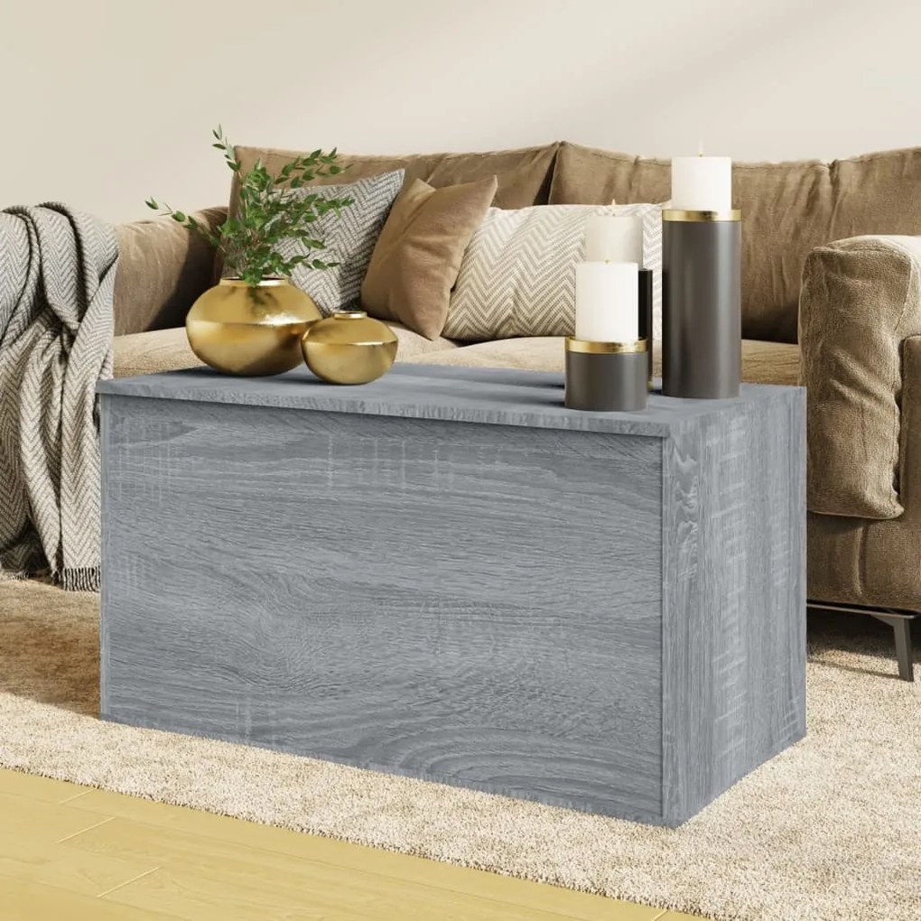 vidaXL Arca de arrumação 84x42x46 cm derivados madeira cinzento sonoma