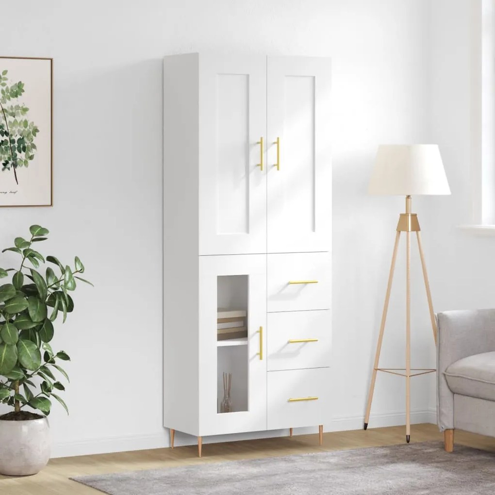vidaXL Armário alto 69,5x34x180 cm derivados de madeira branco