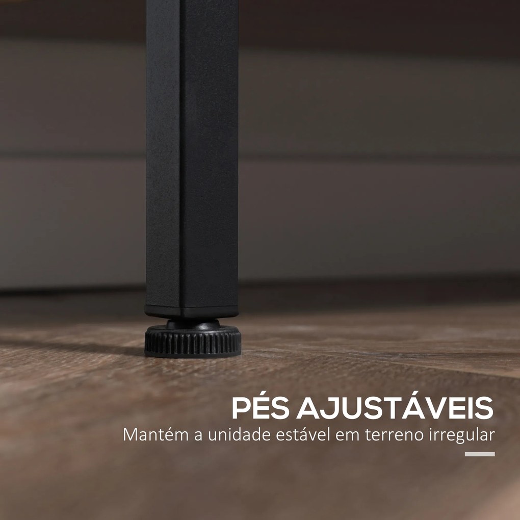 HOMCOM Estante Estilo Industrial de 4 Níveis Estante de Madeira com 7 Compartimentos para Sala de Estar Escritório Estúdio Anti-Tombo 74x30x155cm Marrom Rústico