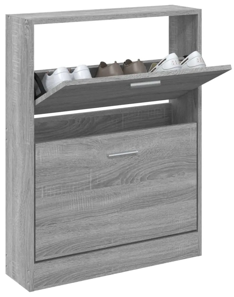 Sapateira 59x17x81 cm derivados de madeira sonoma cinza