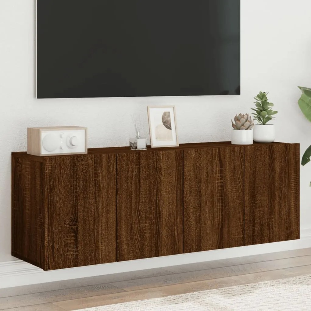 vidaXL Móveis de parede para TV 2 pcs 60x30x41 cm carvalho castanho