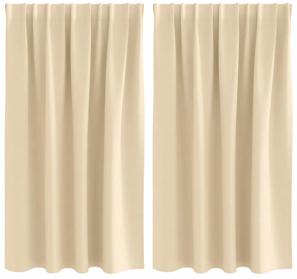 Cortinas com cortinas 2 pcs Creme 140 x 140 cm Poliéster