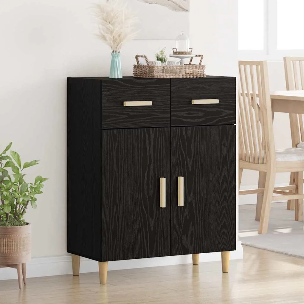 vidaXL Buffet Carvalho preto 34 x 69.5 x 89 cm Madeira processada
