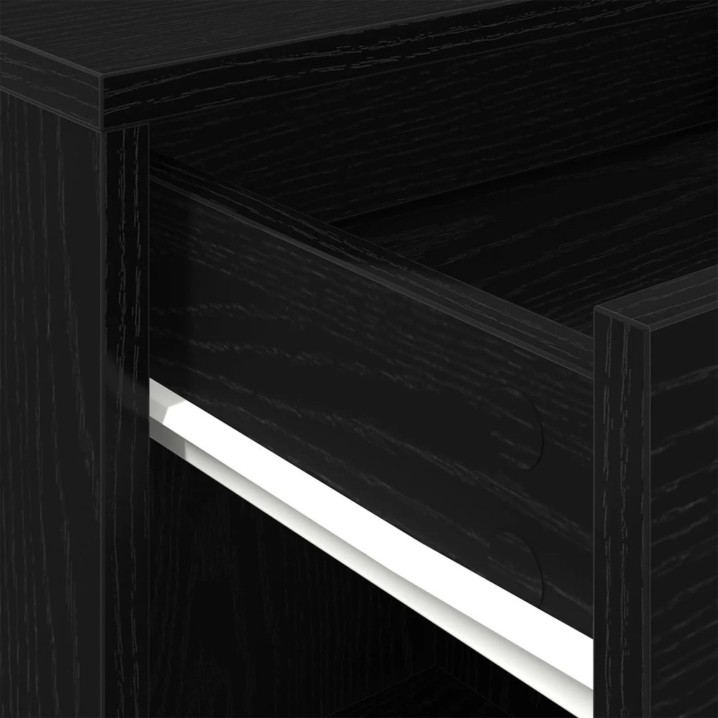 Armário em Rolling vidaXL Carvalho Preto 45x38x54 cm Madeira engenheir