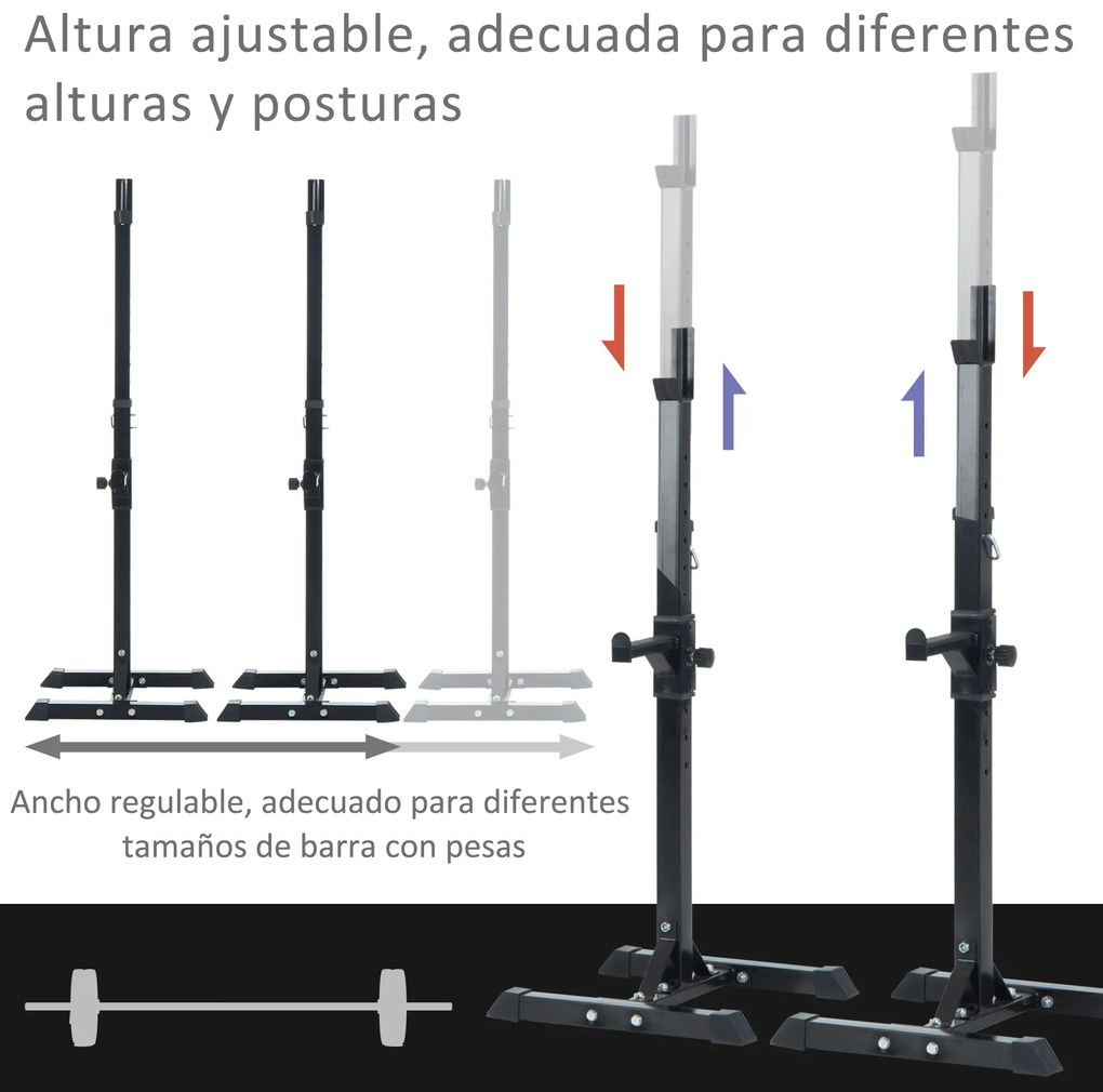 HOMCOM Suporte de Barra de Pesos Prateleira Ajustável de 12 Camadas Barra Levantamento de Pesos Academia Máx. 150 kg Aço 52x48x108-163 cm Preto