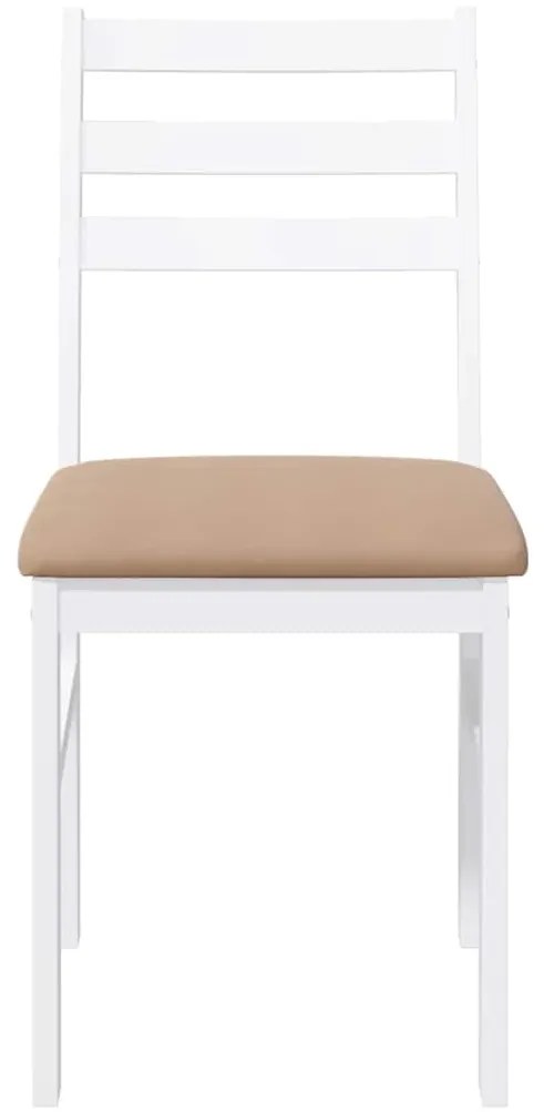 Cadeiras de jantar com almofadões 2 pcs madeira maciça branco