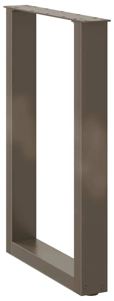 Pés para mesa de jantar em formato de U, 2 peças, aço natural, 50x(72-