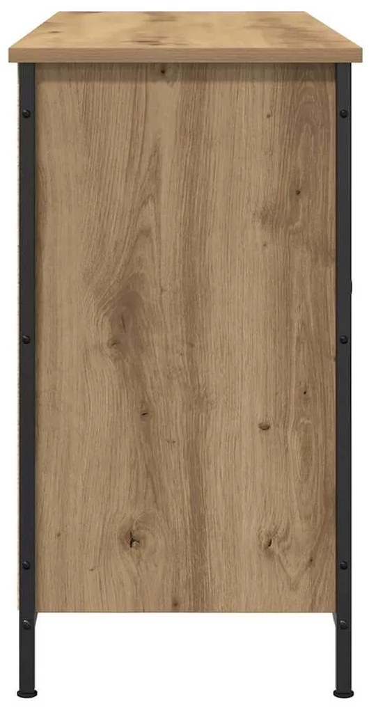 Armário de TV vidaXL Preto Carvalho 101x35x65 cm Madeira Ing. e Aço