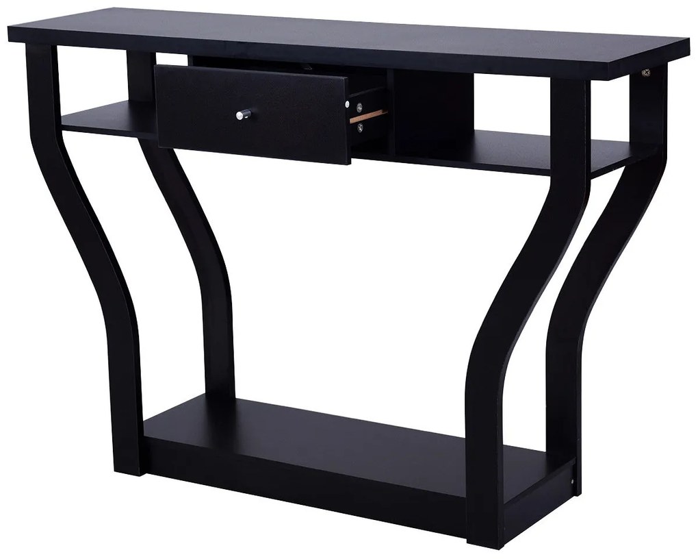 Mesa de entrada moderna com gaveta de armazenamento para escritório - cinza