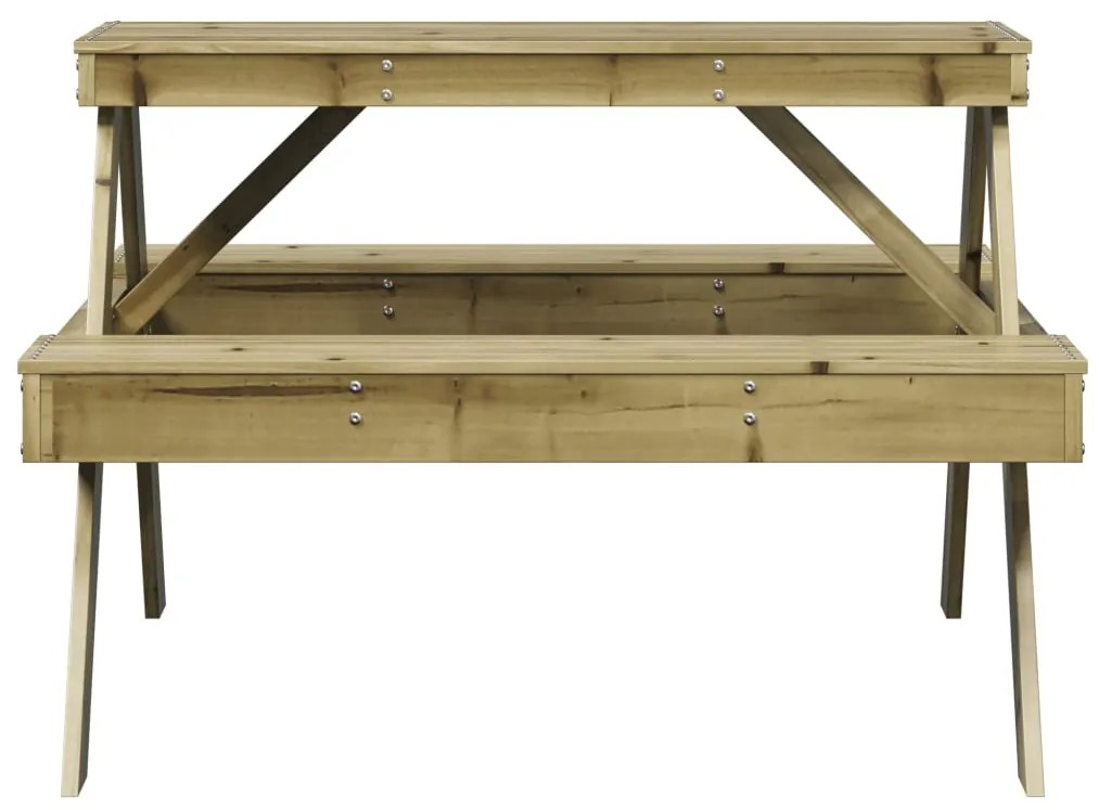 Mesa de piquenique 105x134x75 cm madeira de pinho impregnada