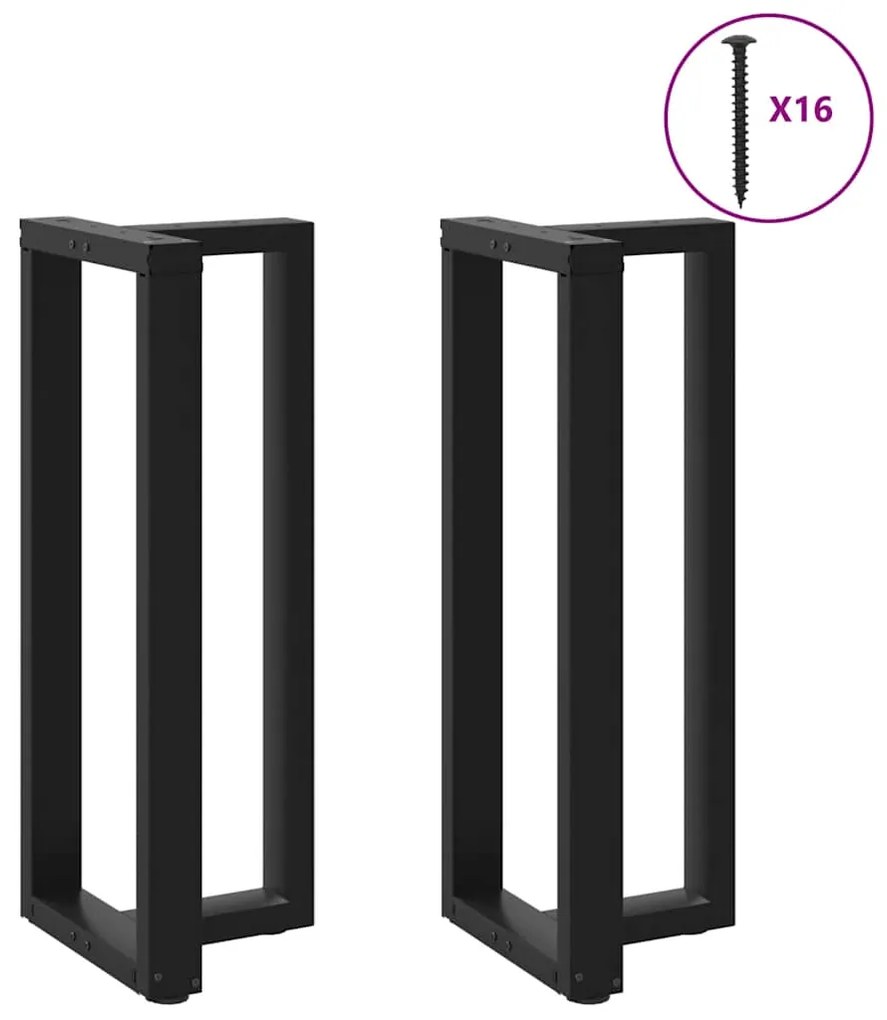 Pés de mesa de bar em forma de T, 2 peças, preto, 50x35x(100-101) cm,