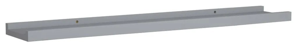 Unidade de prateleiras com rebordo 2 pcs 80x9x3 cm MDF cinzento
