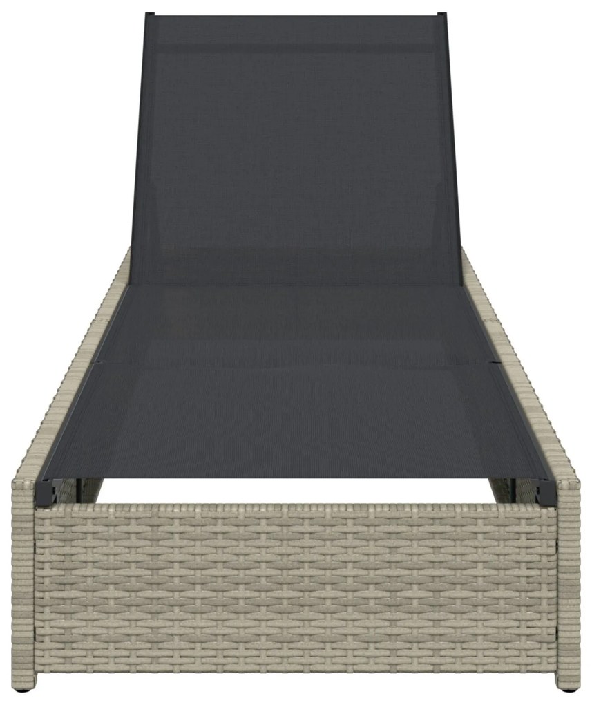Espreguiçadeira Bege 60x200x27 cm Polirratã