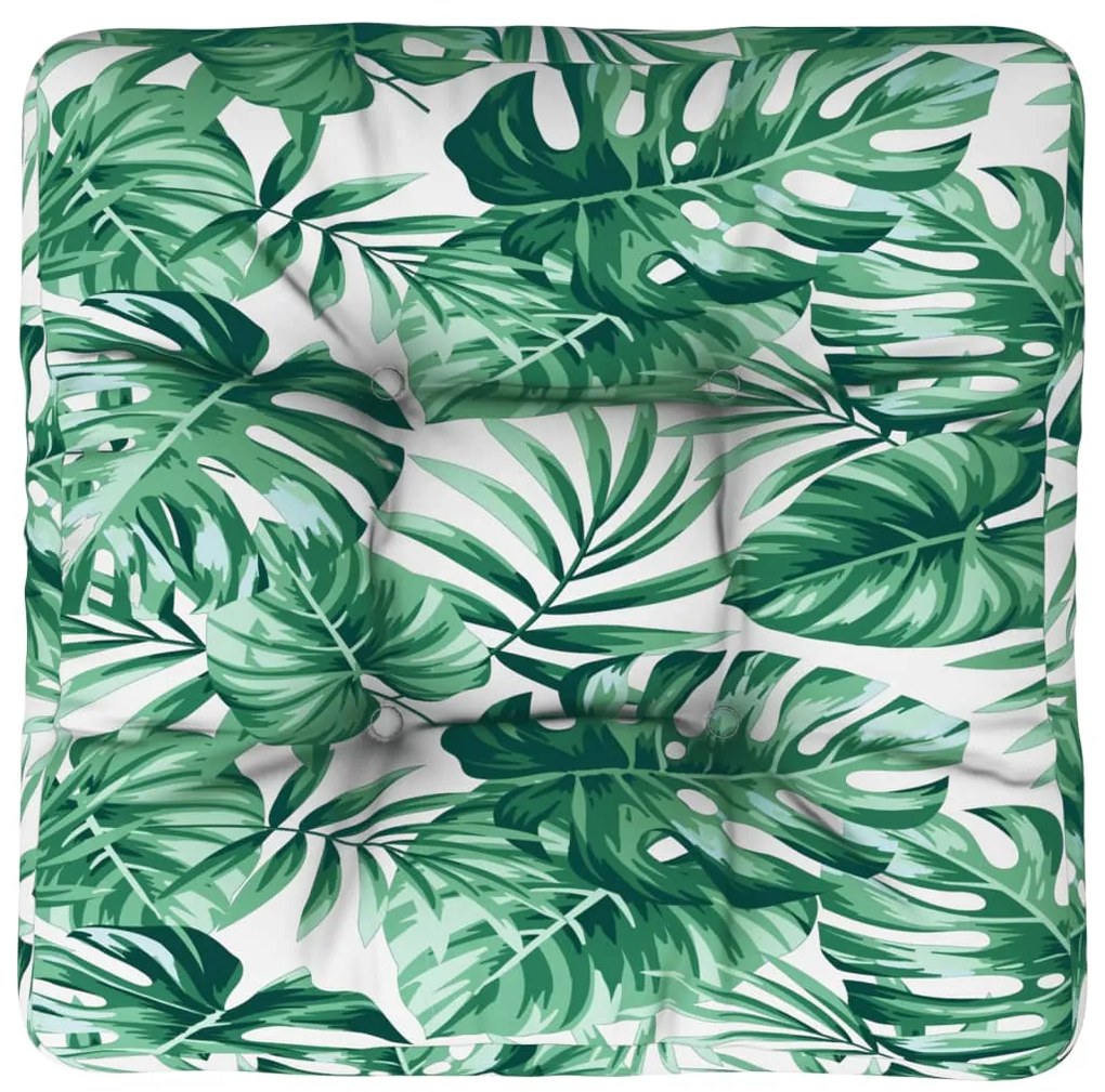 Almofadão para sofá de paletes 60x40x12 cm tecido padrão folhas