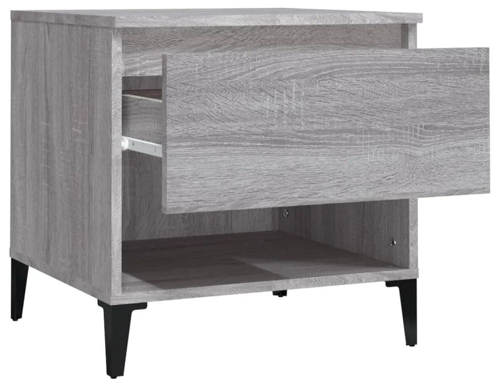 Mesas de apoio 2 pcs 50x46x50 cm deriv. madeira cinzento sonoma