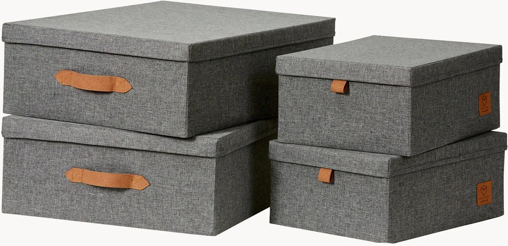 Caixas com tampa Premium, conjunto de 4