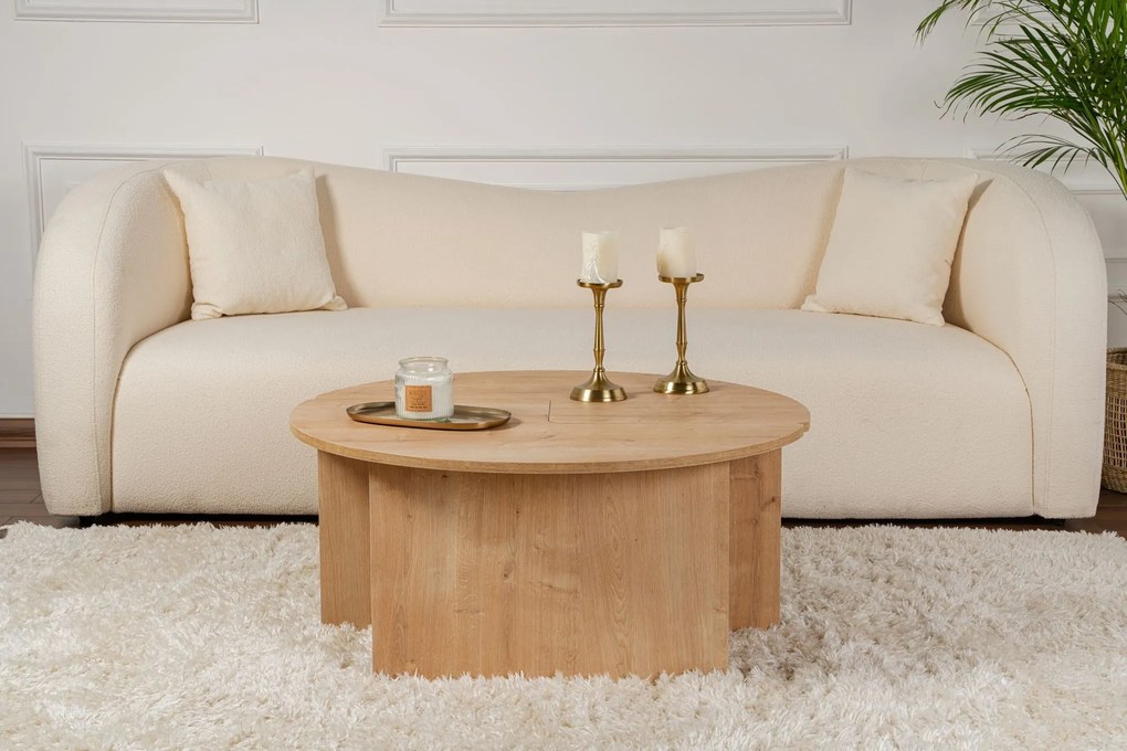 Mesa de Centro Moira – Carvalho – Ø90x41 cm
