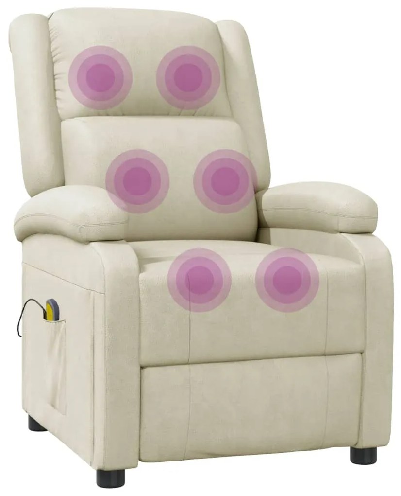 Cadeira de massagens couro artificial cor creme