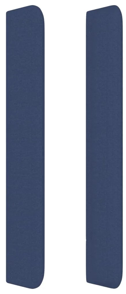 Cabeceira de cama c/ abas tecido 183x16x118/128 cm azul