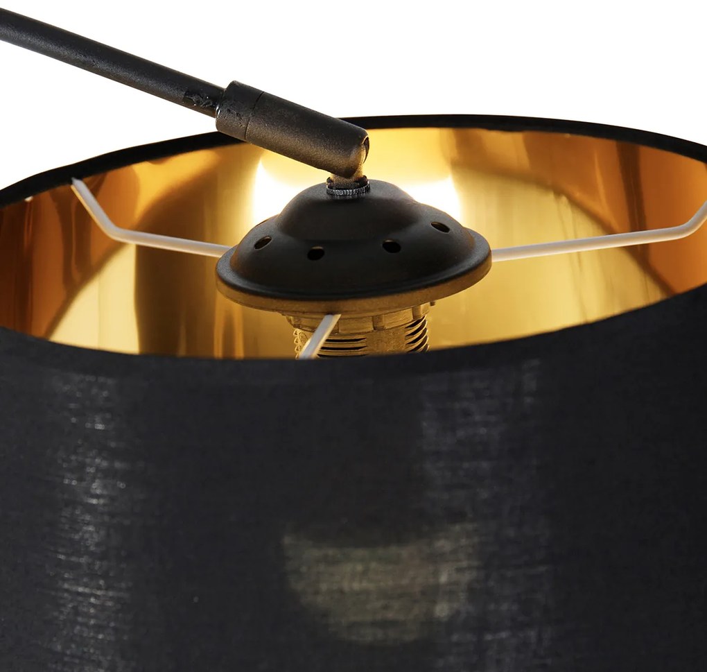 Candeeiro de Arco Inteligente Preto com Dourado incl. Wifi A60 - Arc Basic