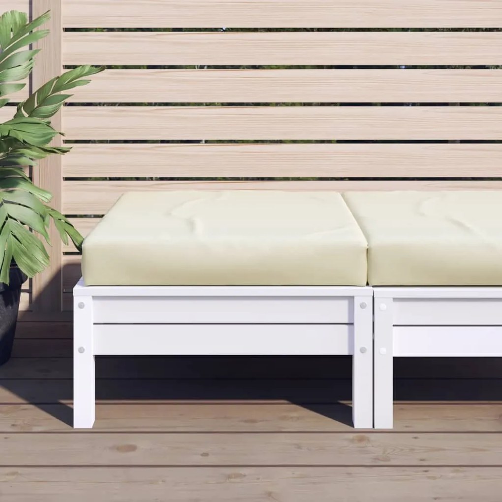 vidaXL Almofadão para sofá de paletes 60x60x6 cm tecido cor creme