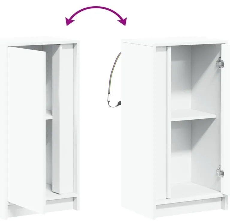 Aparador c/ luzes LED 42,5x34x85 cm derivados de madeira branco