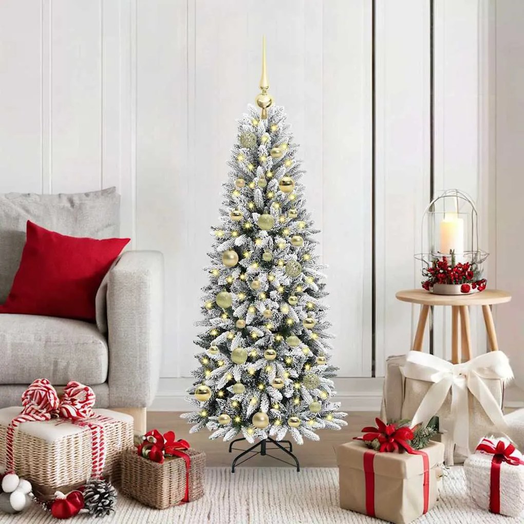 vidaXL Árvore de Natal Artificial com 150 LEDs Branco 53 x 53 x 120 cm
