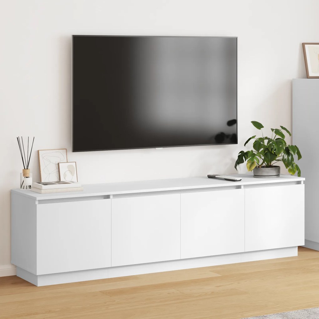 Estante de TV vidaXL com LED Branco 180x38x49 cm em Madeira Revestida