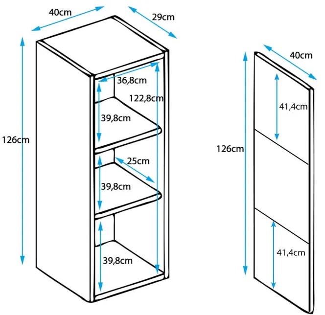 Mueble colgante modelo Nerea V3 (40x126cm) en blanco