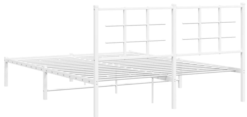 Estrutura de cama com cabeceira 150x200 cm metal branco