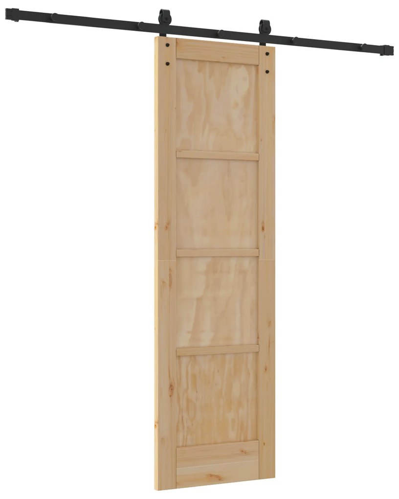 Porta Deslizante vidaXL com Kit de Ferragens 61x198,5 cm Madeira Sólid