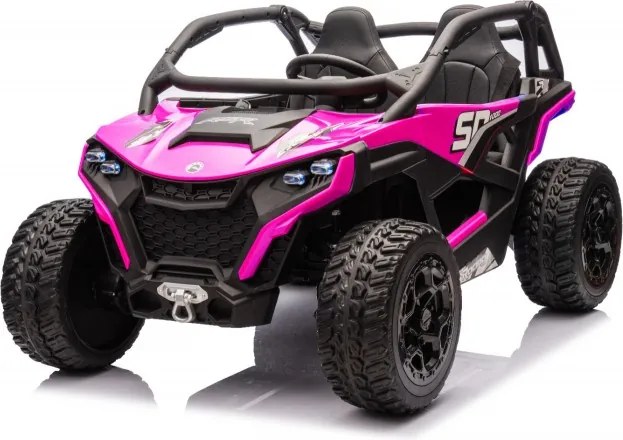 Carro elétrico infantil DRACO 24V 2 Lugares 4x4, Rodas Borracha Rosa