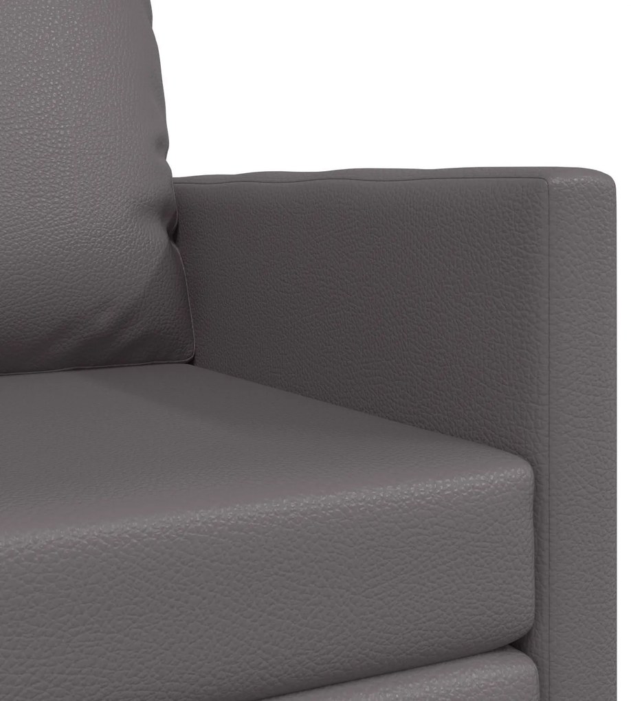 Sofá-Cama 2-em-1 Cinza 74x77x81 cm Pele Sintética