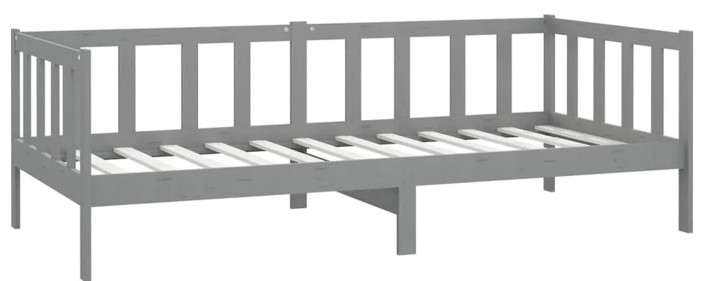 Sofá Cama Lena - Cor Cinzento - Em Madeira de Pinho Maciça - 203x98x66