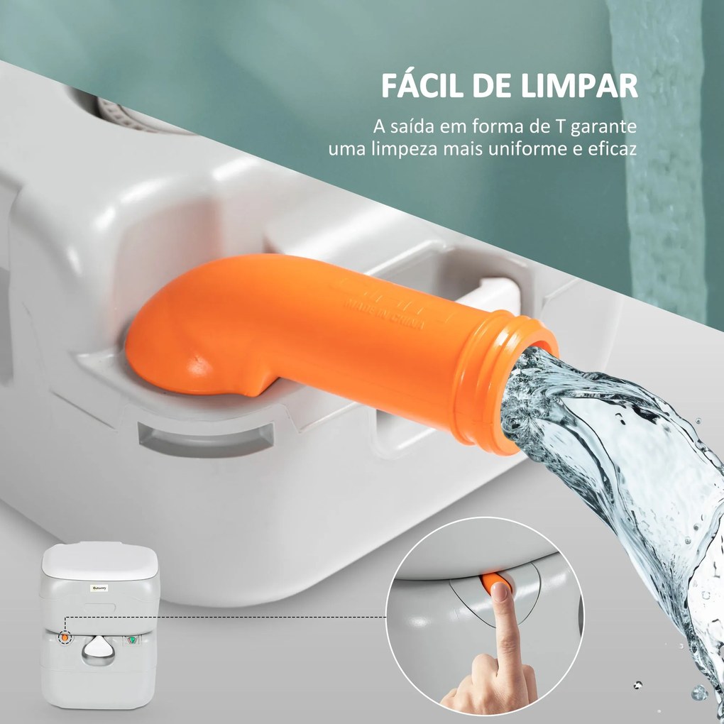 Sanita Portátil 20L Sanita Portátil com Indicador de Nível Capacidade
