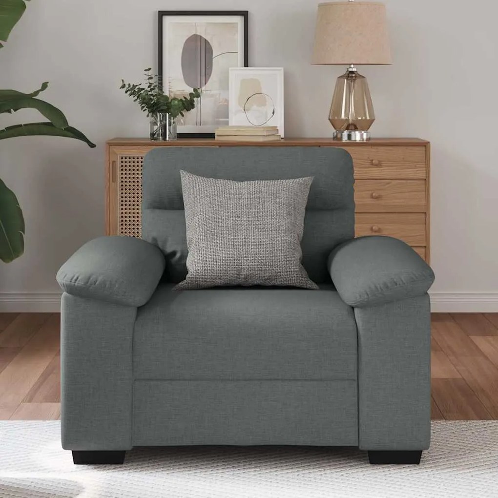 Poltrona 60 cm tecido cinzento-escuro