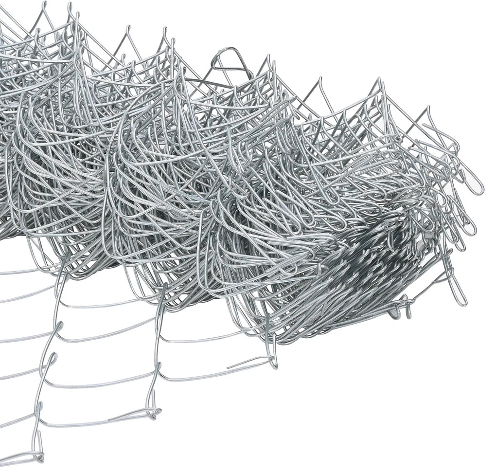 Cerca de Cadeia com 7 Postes Flangeados 0.4x10 m Aço Galvanizado