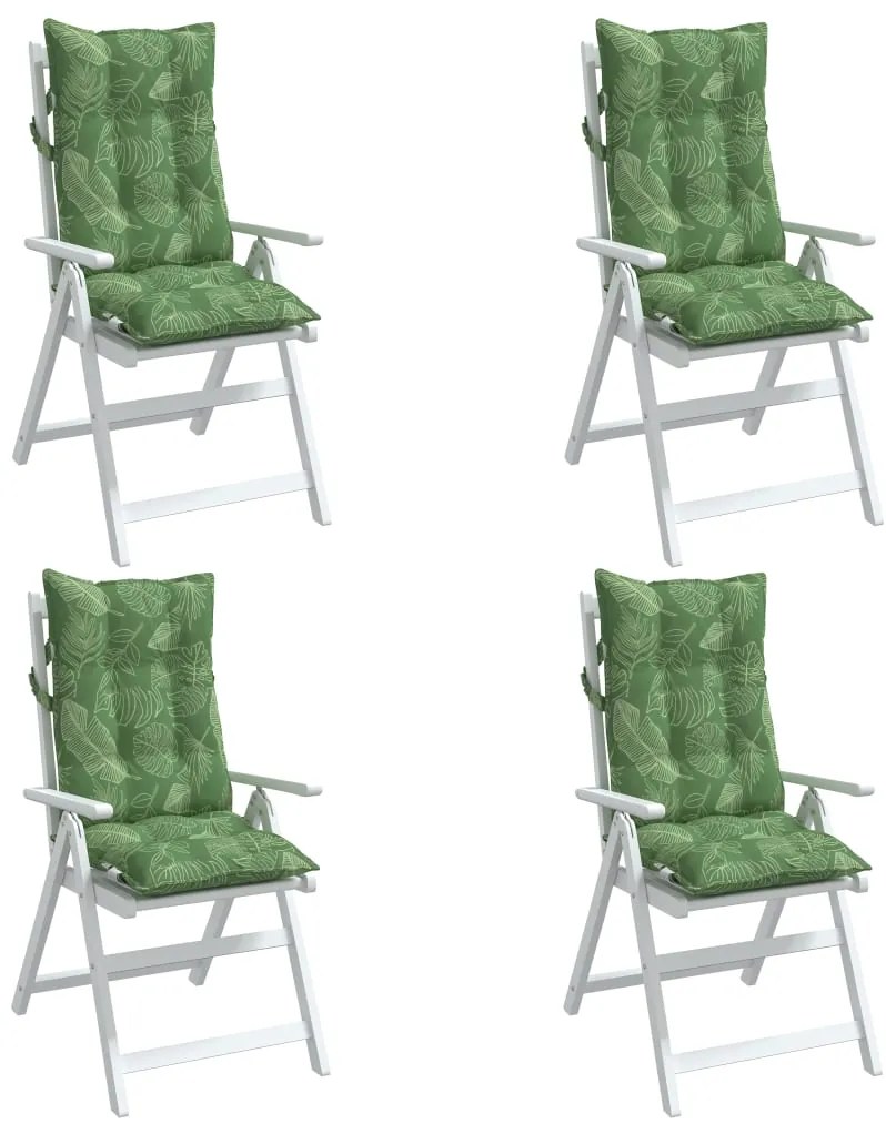 Almofadões p/ cadeira encosto alto 4 pcs tecido oxford folhas