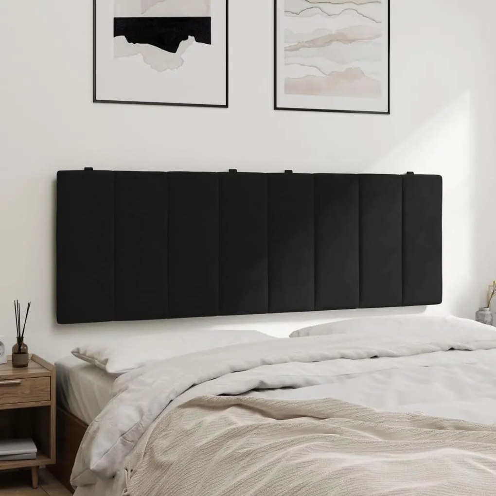 Almofadão de cabeceira 120 cm veludo preto