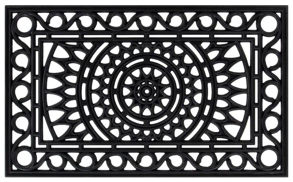 vidaXL Tapete de porta retangular 45x75 cm borracha