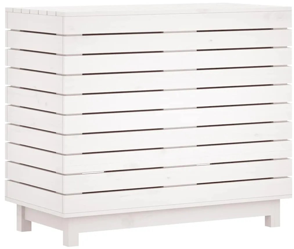Cesto de roupa suja 88,5x44x76 cm pinho maciço branco