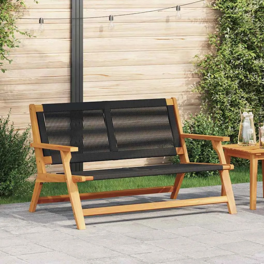 Banco de Jardim Preto 76x122x73 cm Madeira Maciça de Acácia