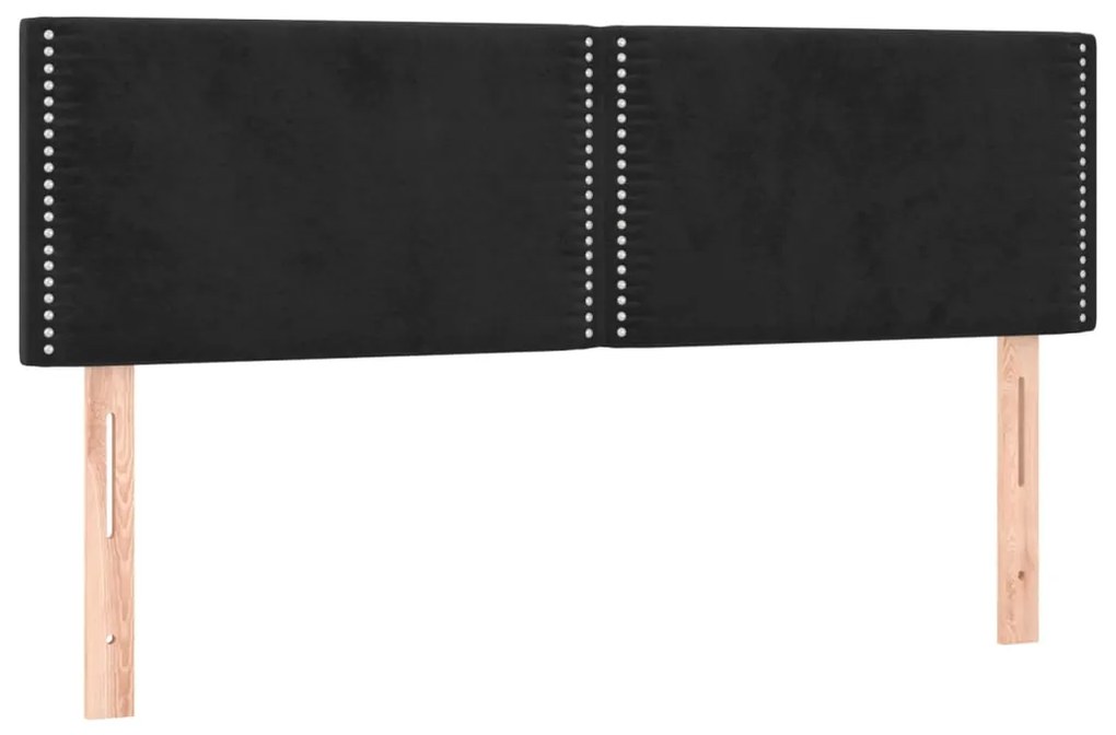 Cama com molas/colchão 140x200 cm veludo preto