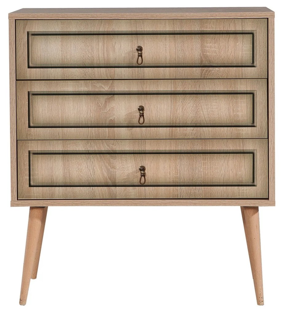 Cómoda Trio – Carvalho Sonoma – 80 cm x 90 cm x 40 cm