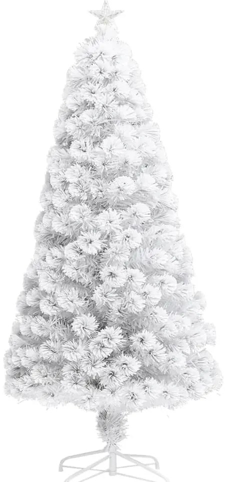 Árvore Natal artificial pré-iluminada 120 cm fibra ótica branco
