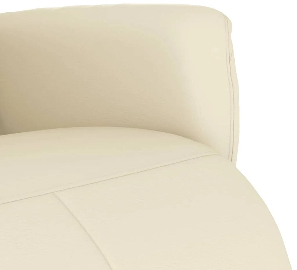 Cadeira reclinável com apoio de pés couro artificial cor creme
