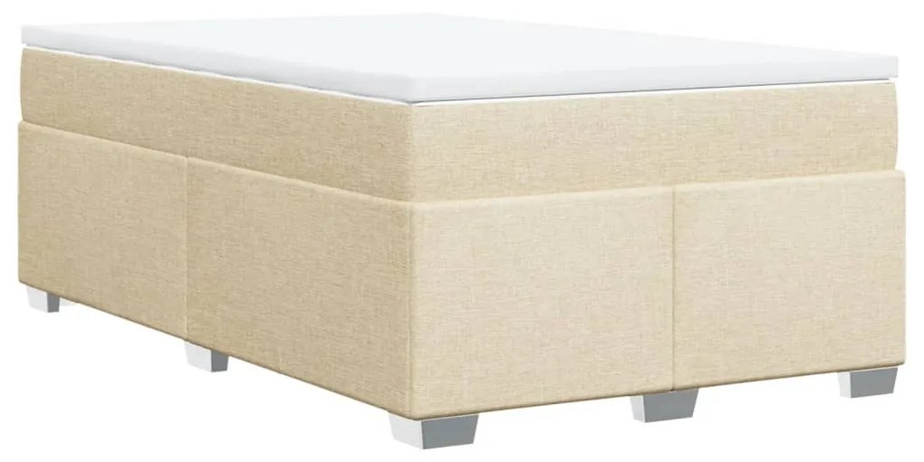 Cama boxspring com colchão 120x190 cm tecido cor creme