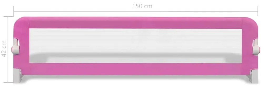 Barra de segurança para cama de criança 2 pcs 150x42 cm rosa