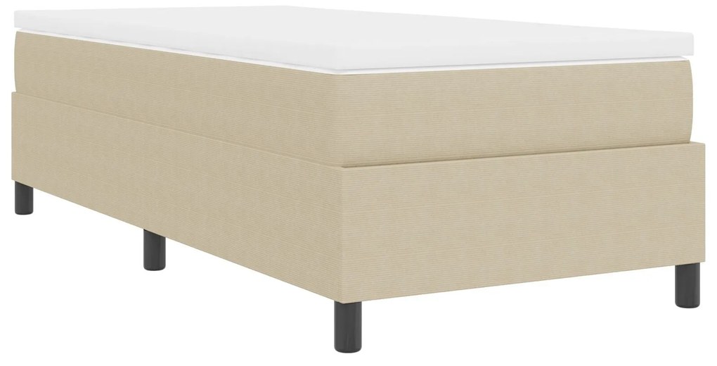 Cama com Box Spring com Colchão Verde Claro Cinza 90x200 cm Tecido de